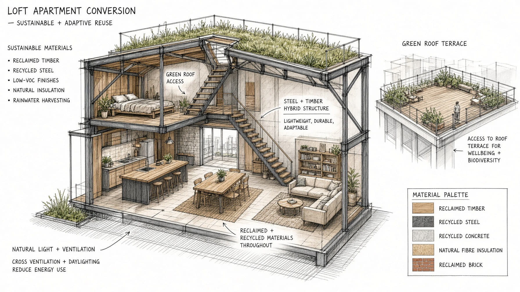 Loft conversion technical sketch