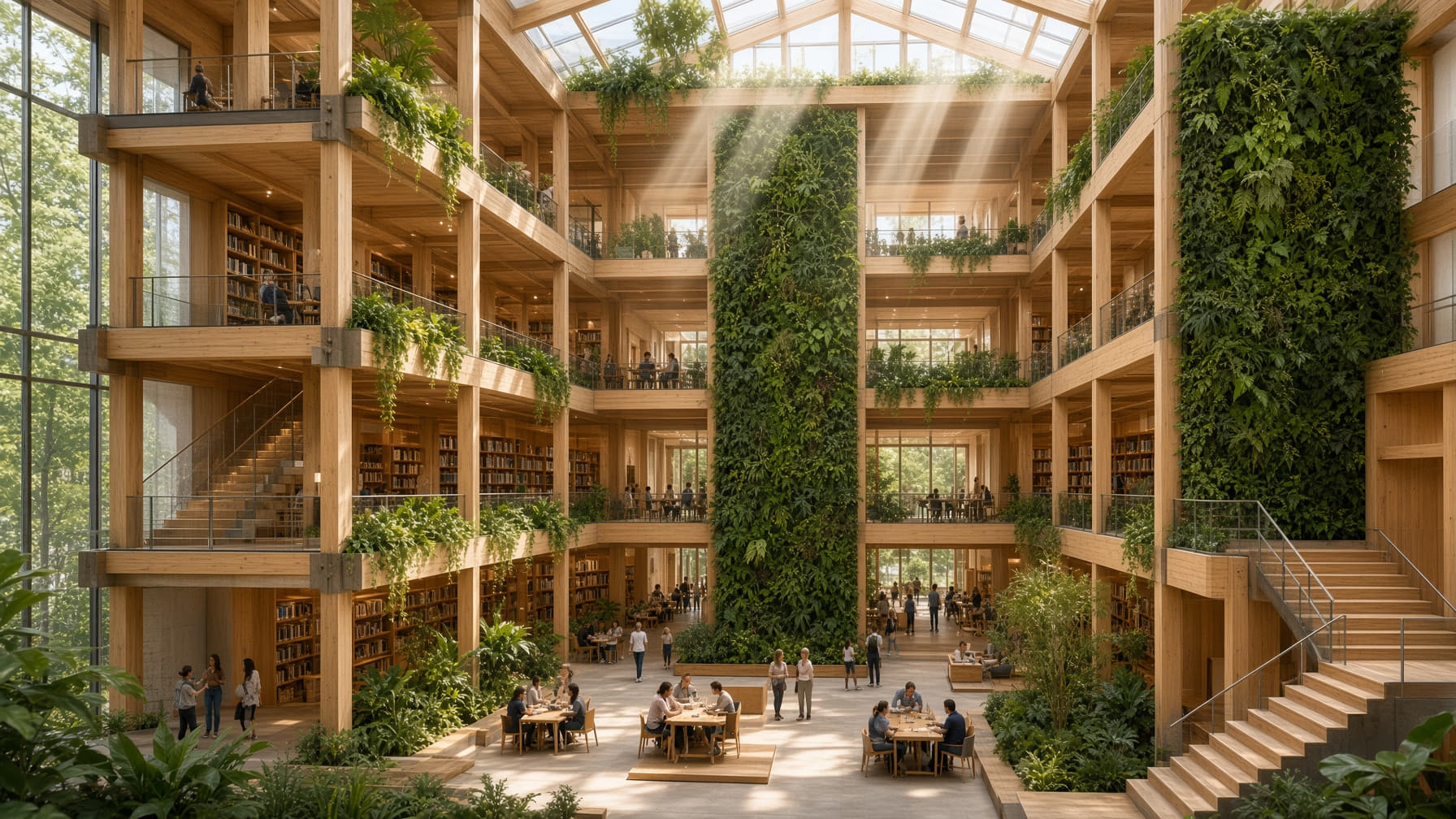 Timber atrium interior